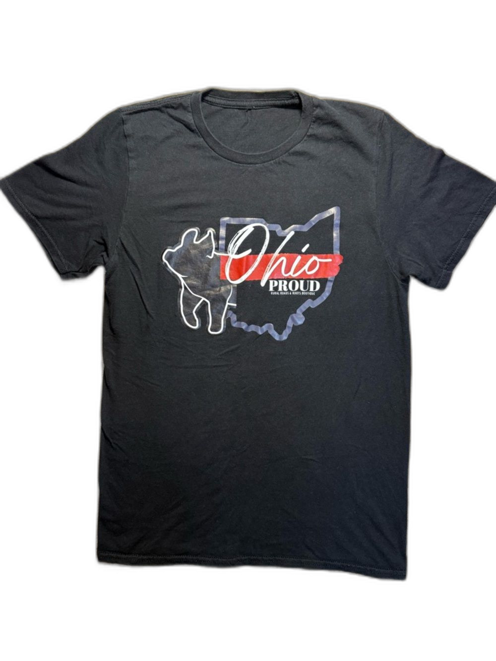 Rural Roads & Roots Boutique Ohio Proud Pig Youth T-Shirt - Black - Estimated M